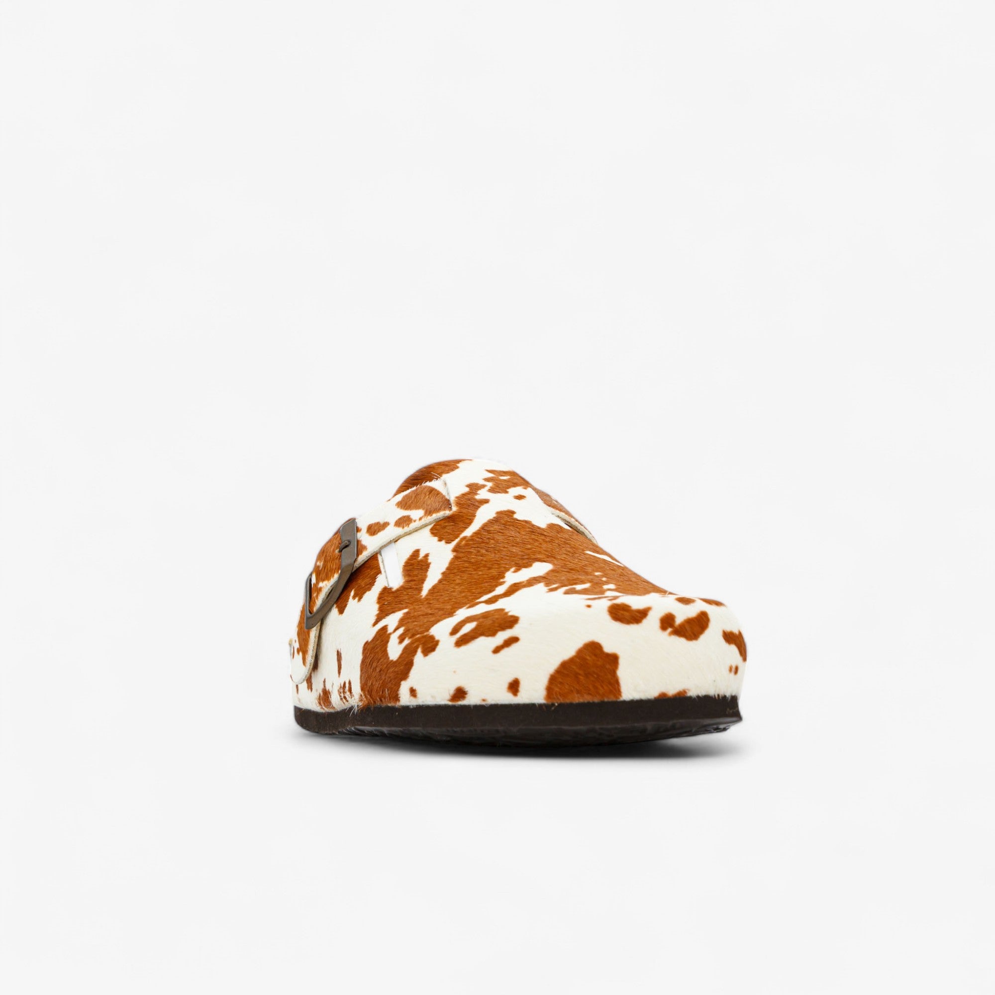 Cow Print Cuero Clog Shoes
