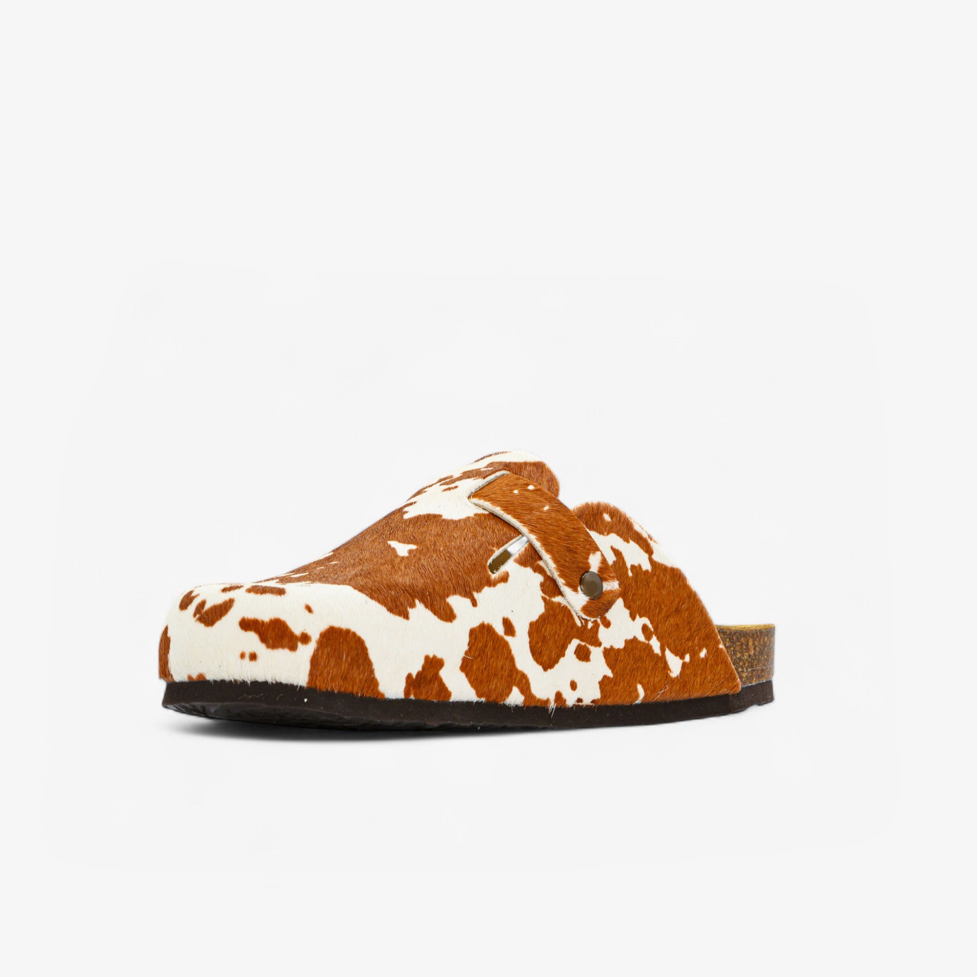 Cow Print Cuero Clog Shoes