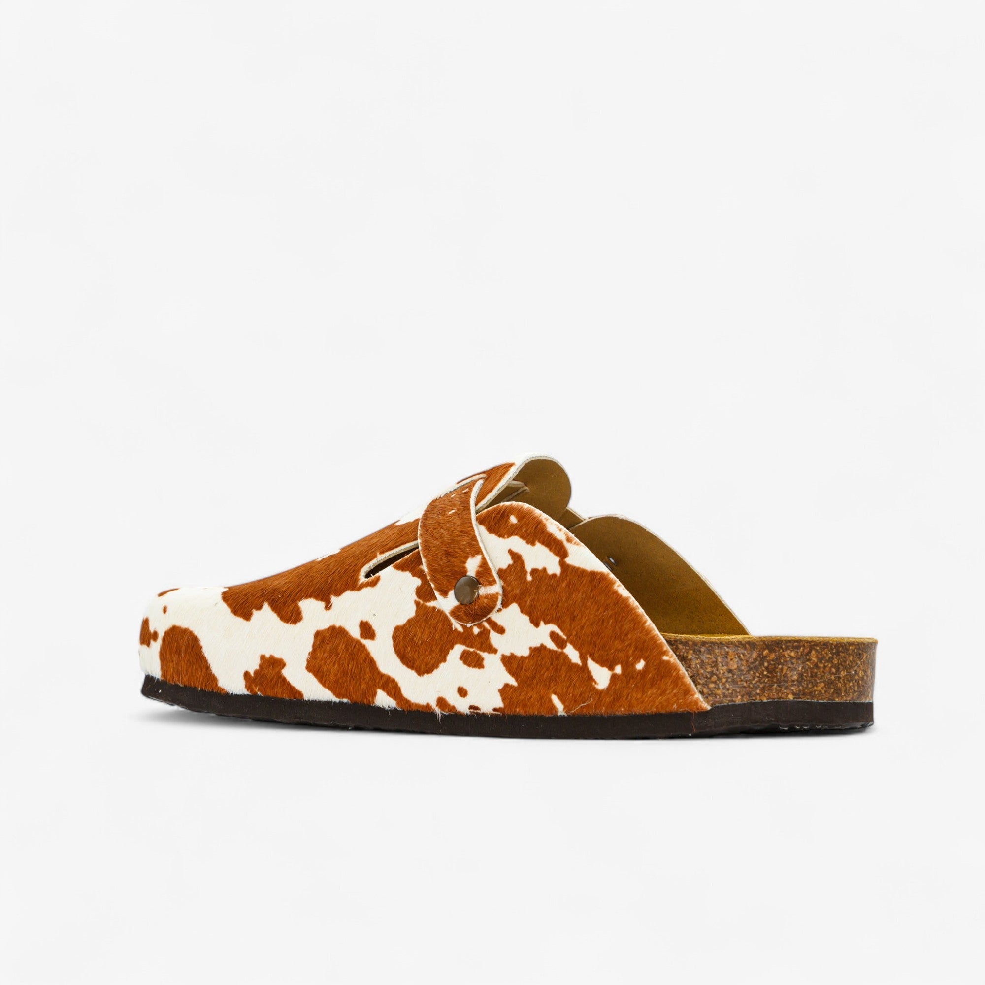 Cow Print Cuero Clog Shoes
