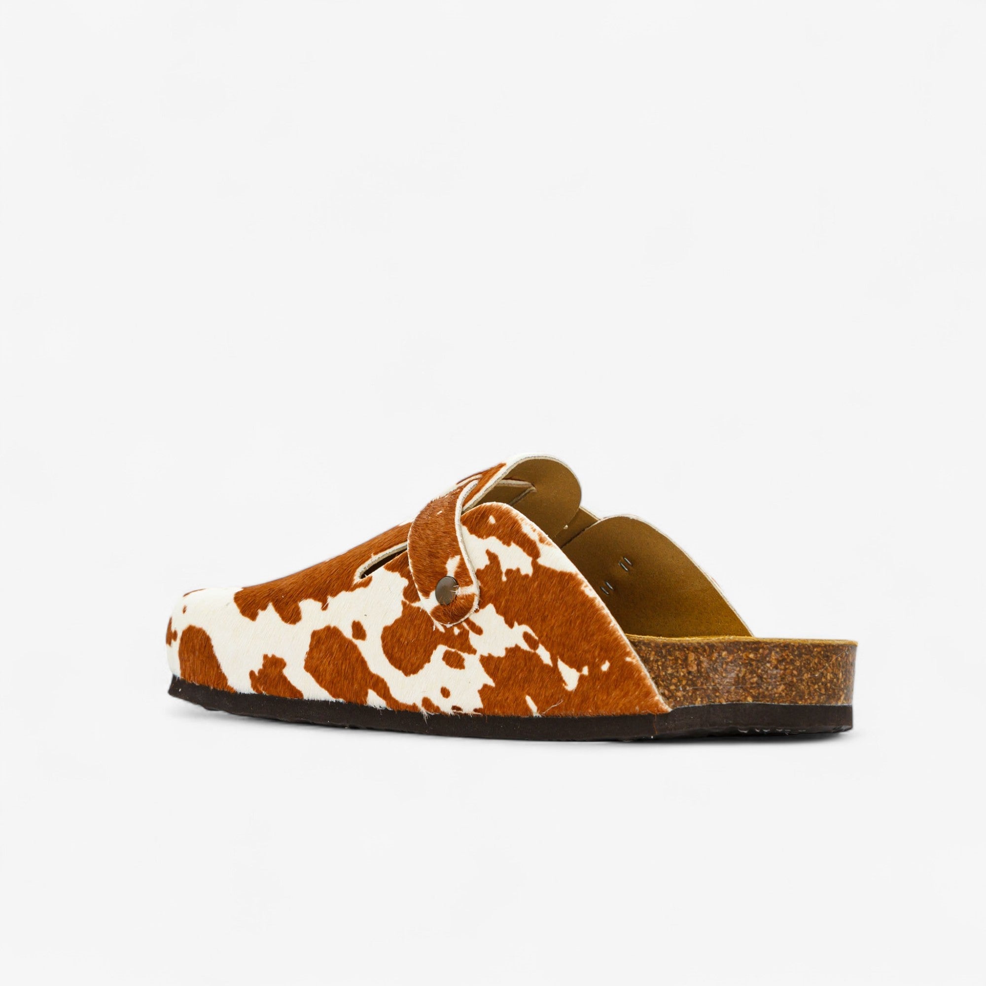 Cow Print Cuero Clog Shoes