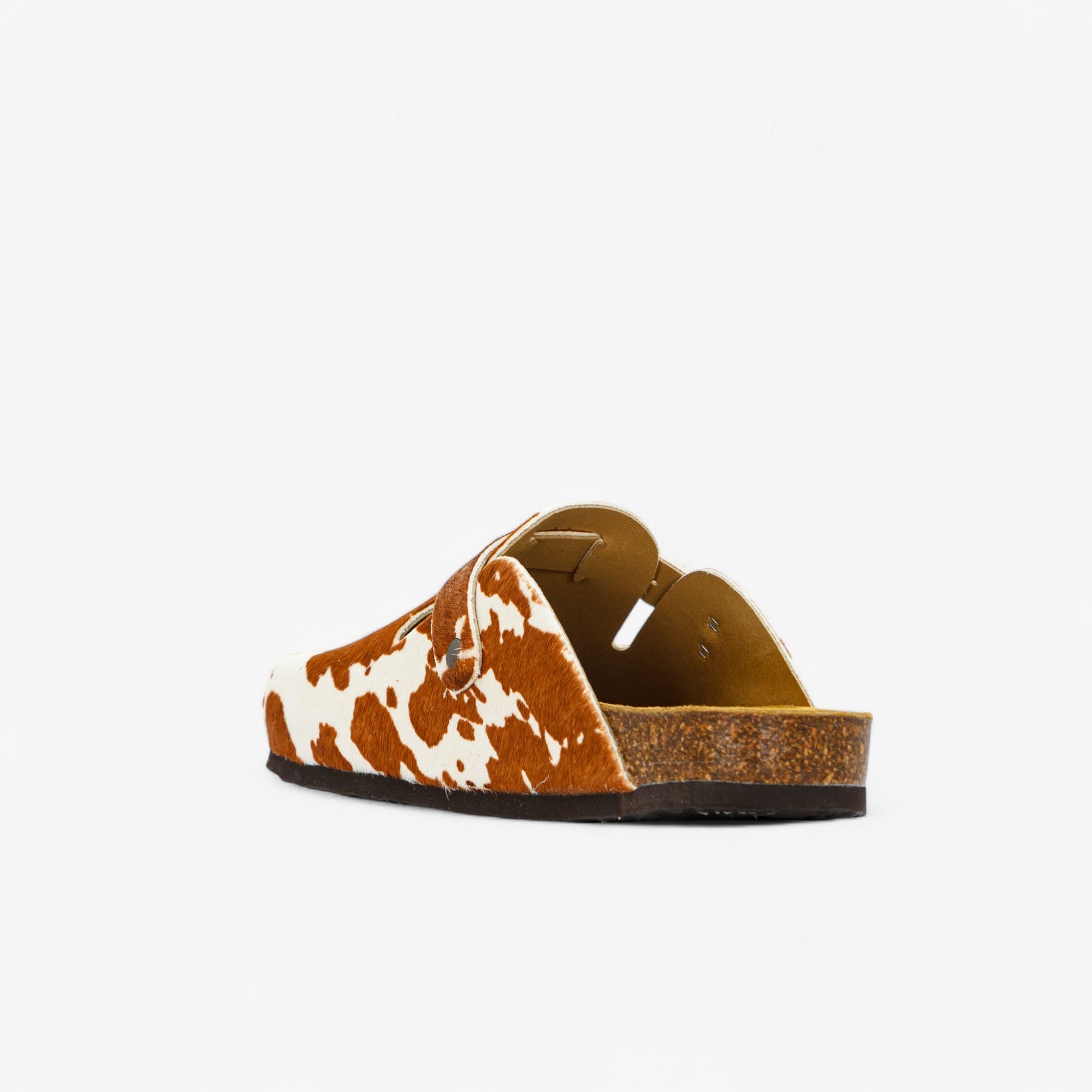 Cow Print Cuero Clog Shoes