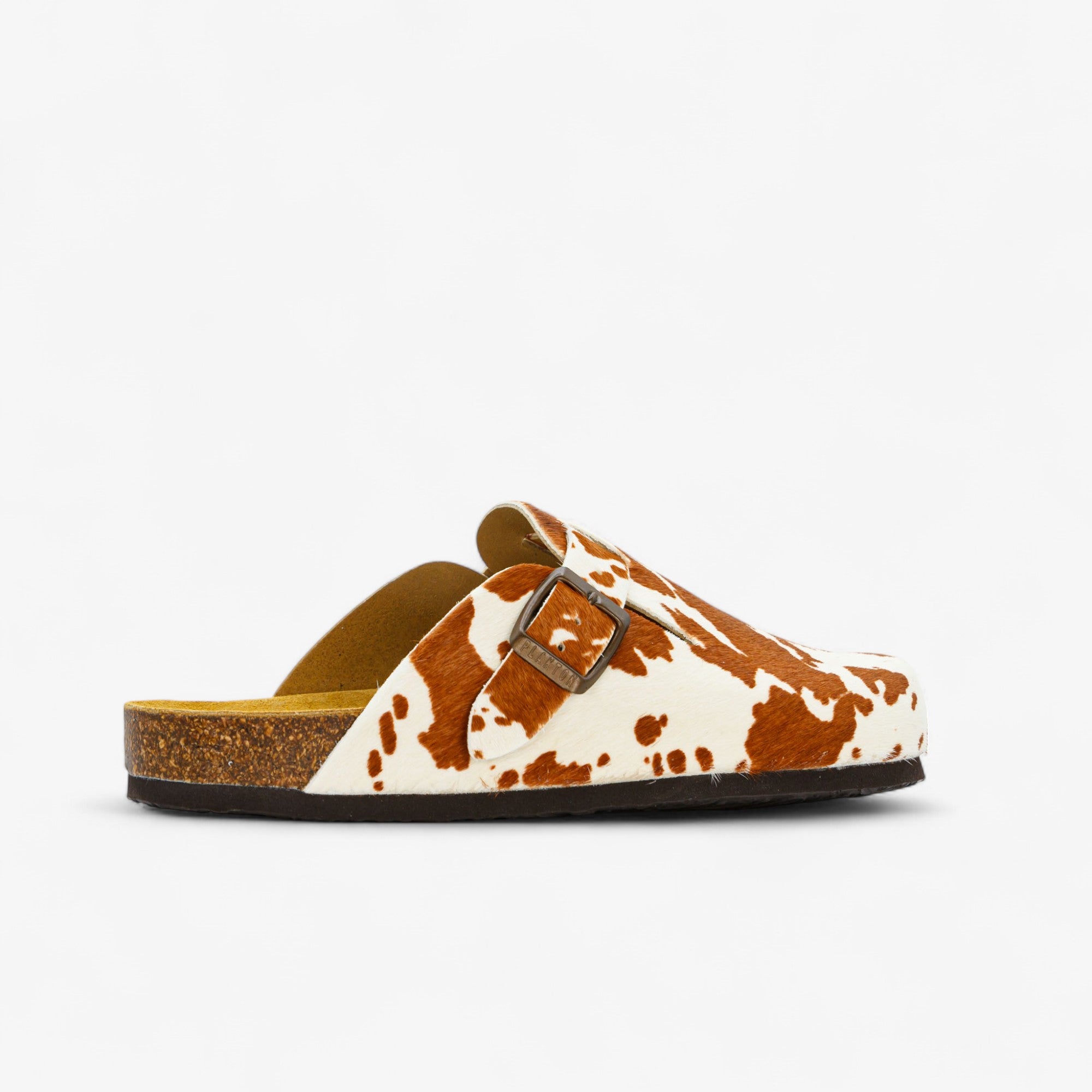 Cow Print Cuero Clog Shoes