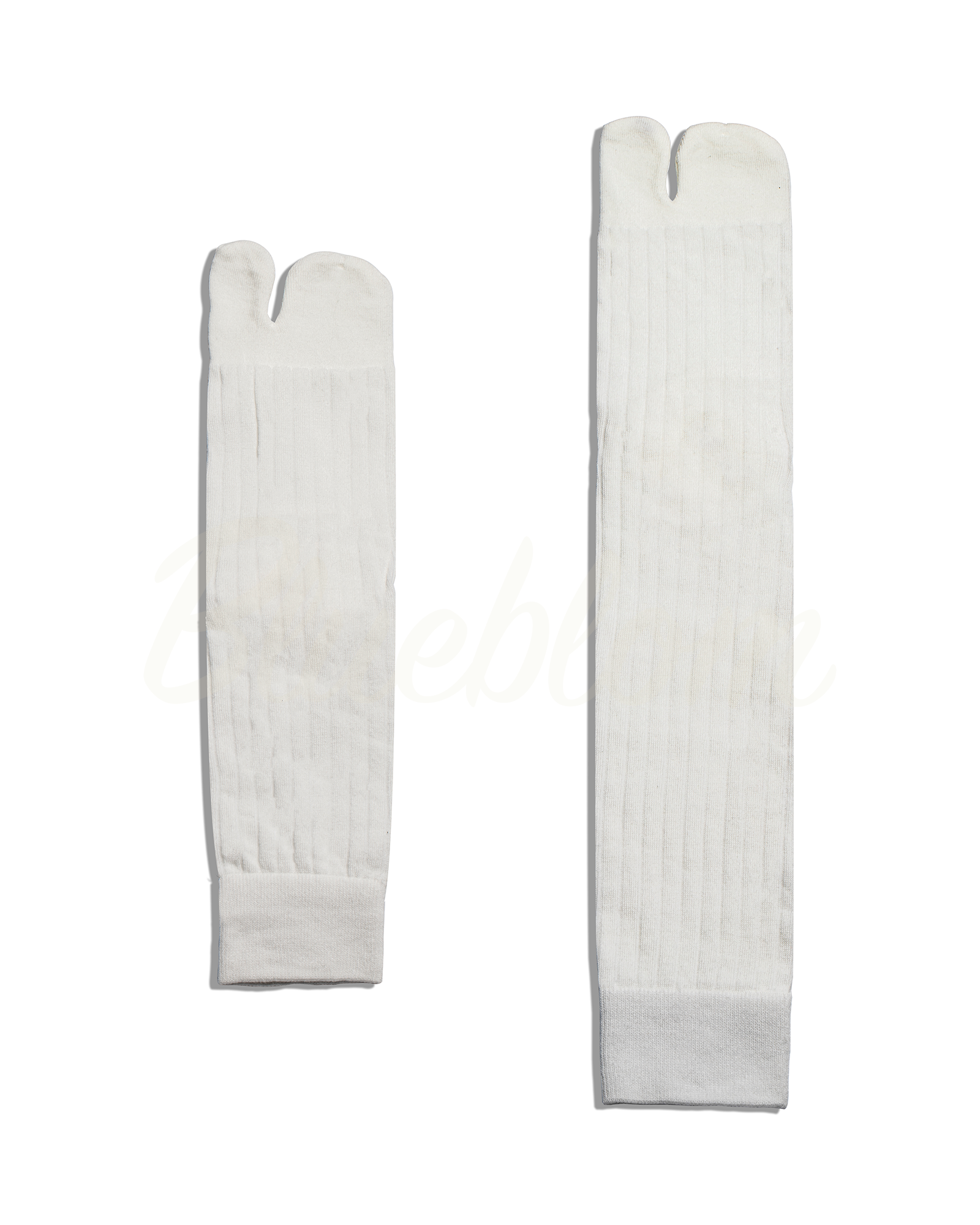 Ribbed Tabi Socks-White