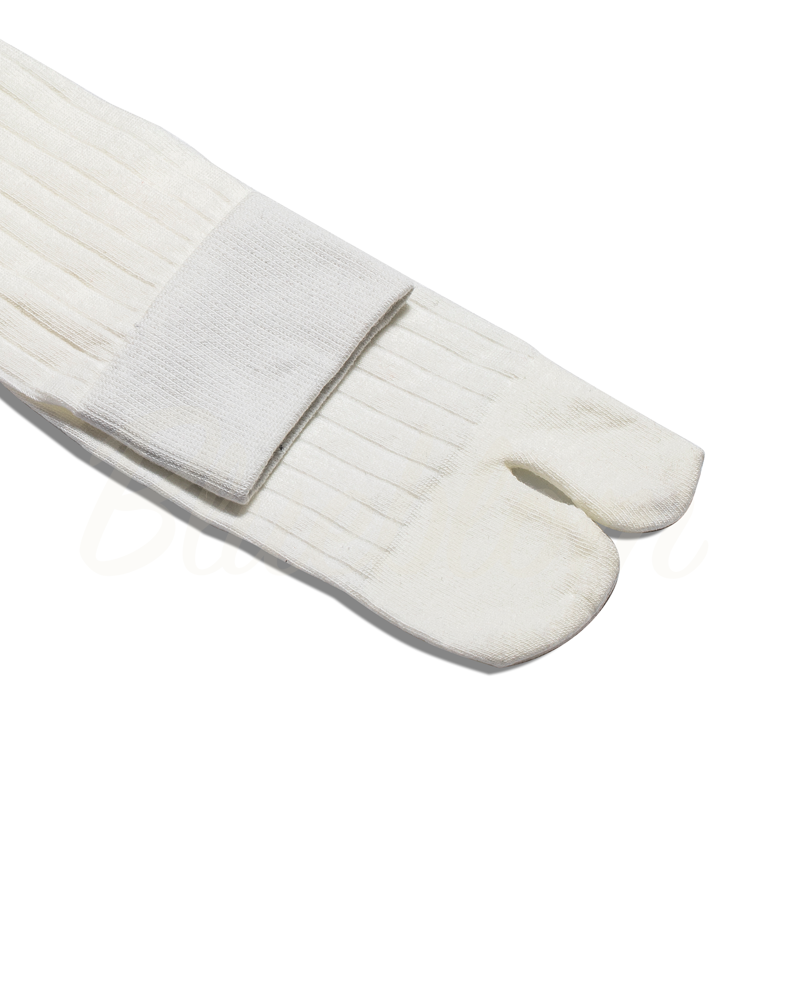 Ribbed Tabi Socks-White