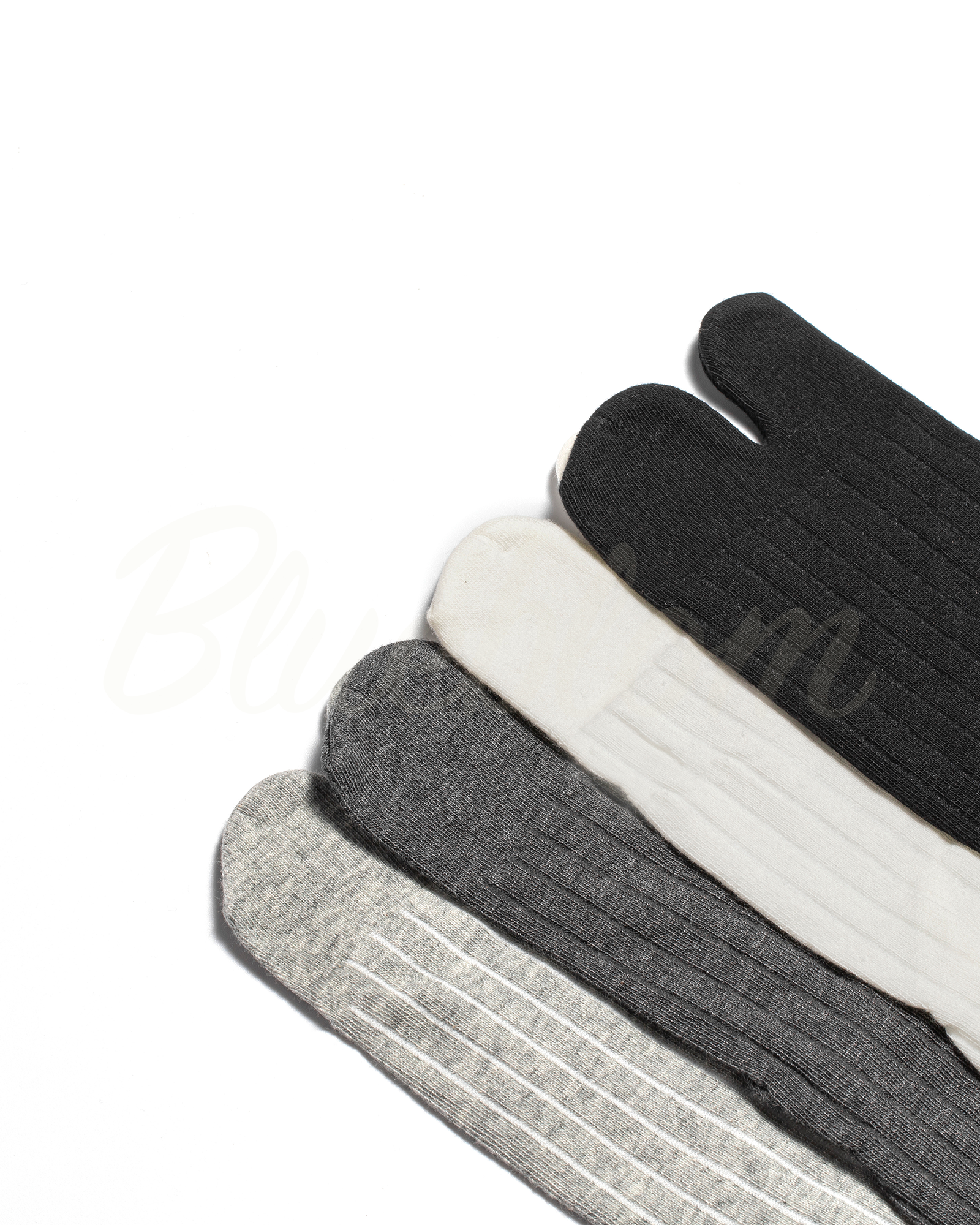 Ribbed Tabi Socks-White