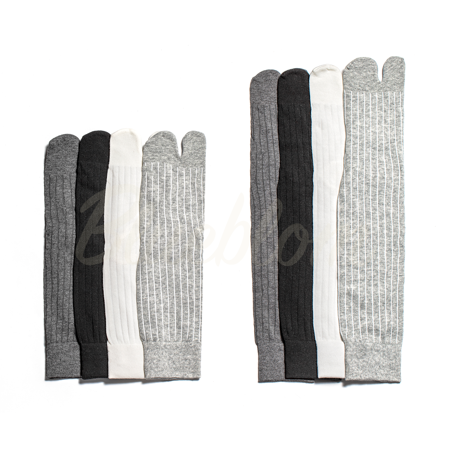 Ribbed Tabi Socks-White