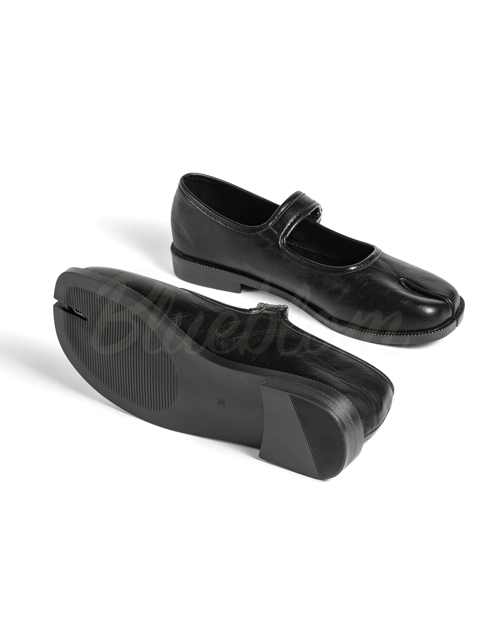 Black Adjustable Strap Tabi Mary Janes