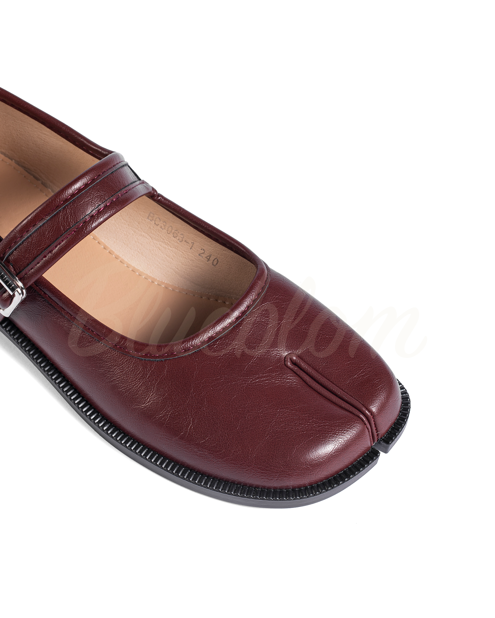 Red Adjustable Strap Tabi Mary Janes