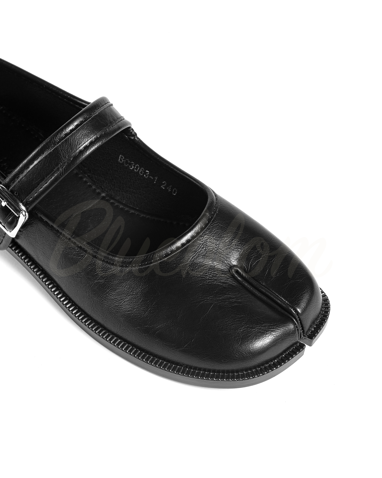 Black Adjustable Strap Tabi Mary Janes