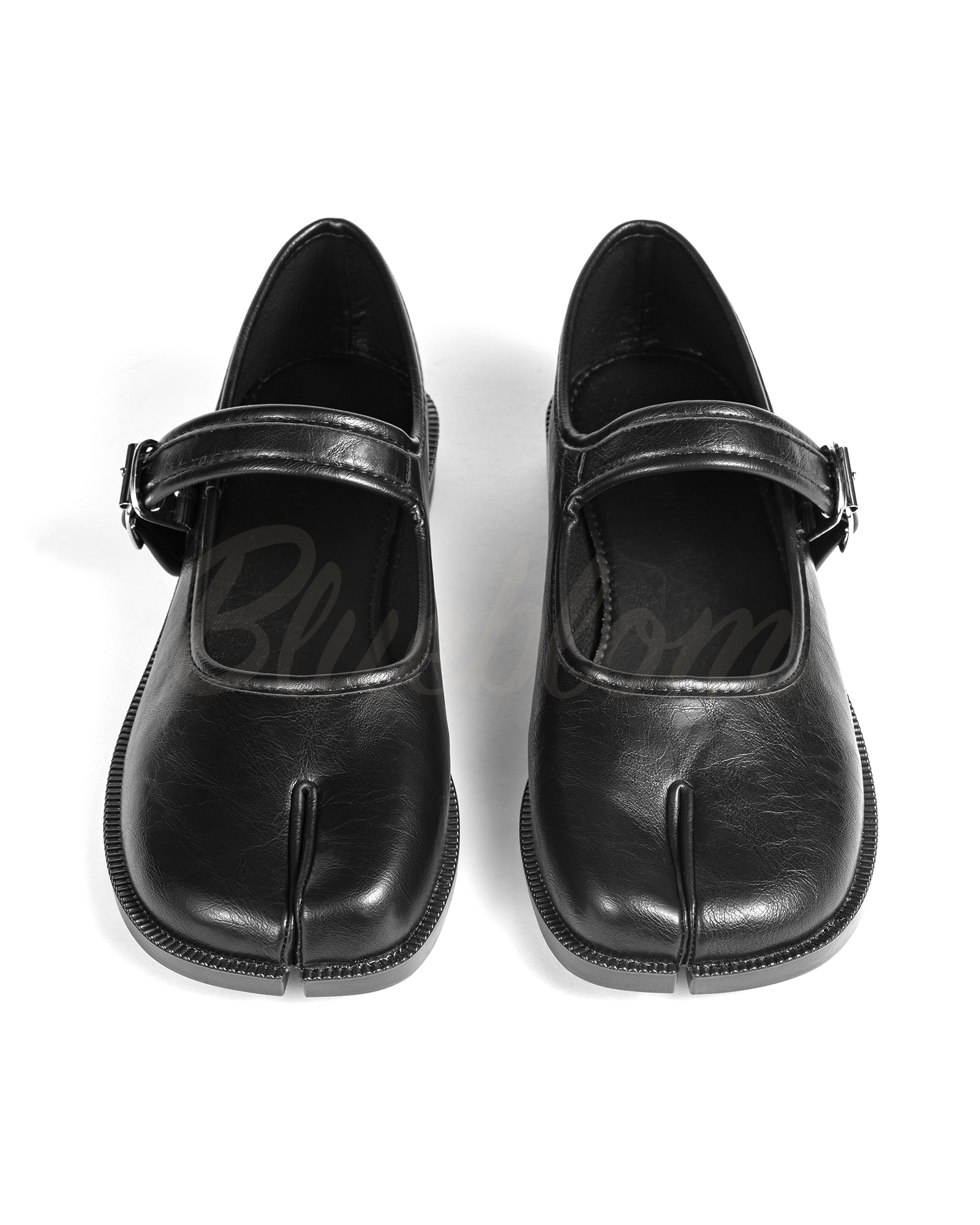 Black Adjustable Strap Tabi Mary Janes