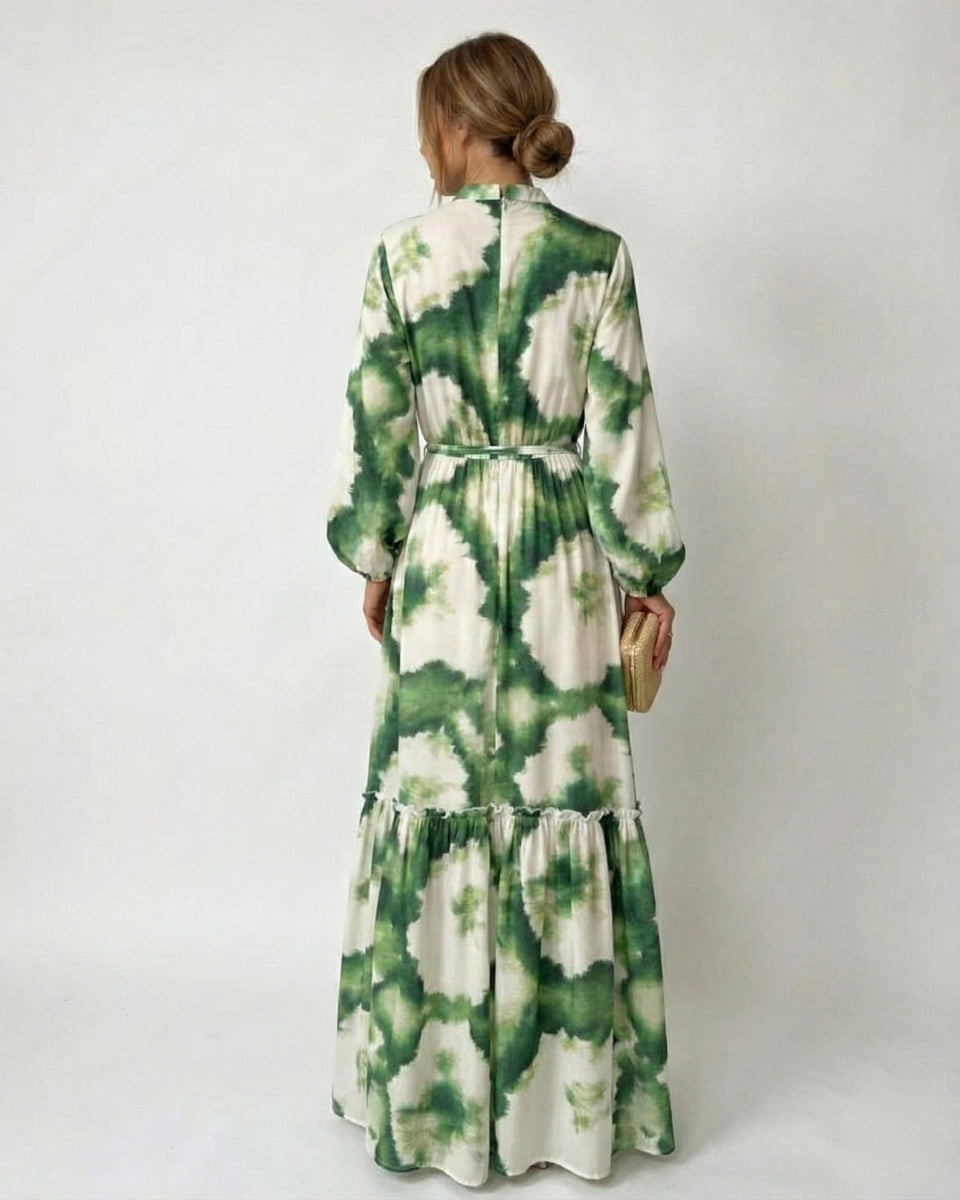 Flowy V-neck Design Maxi Boho Dress