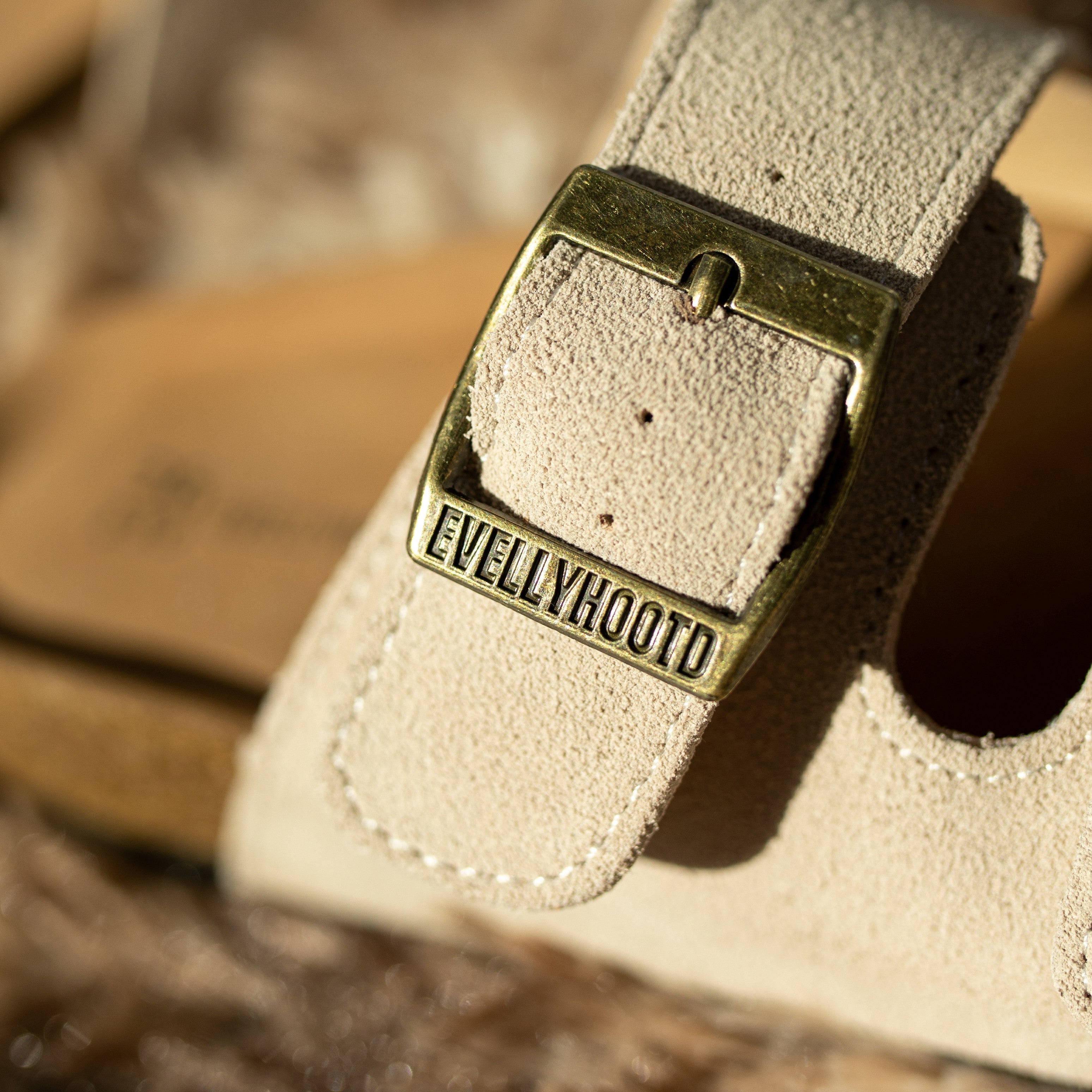 Open Toe Suede Dual Buckle Sandals