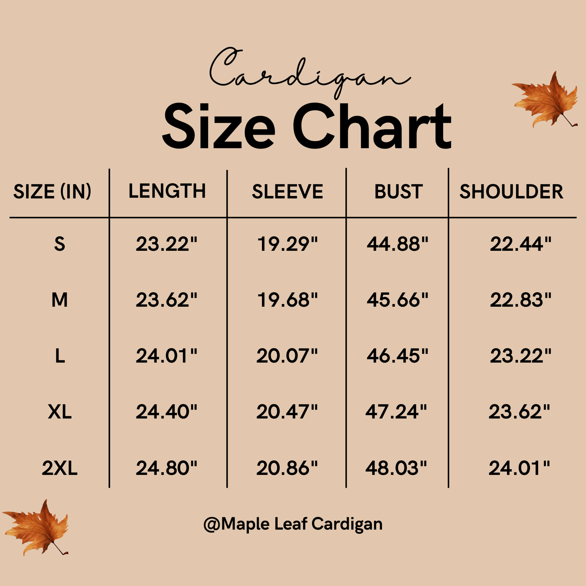 Maple Leaf All Too Well Taylors Version Autumn Cardigan