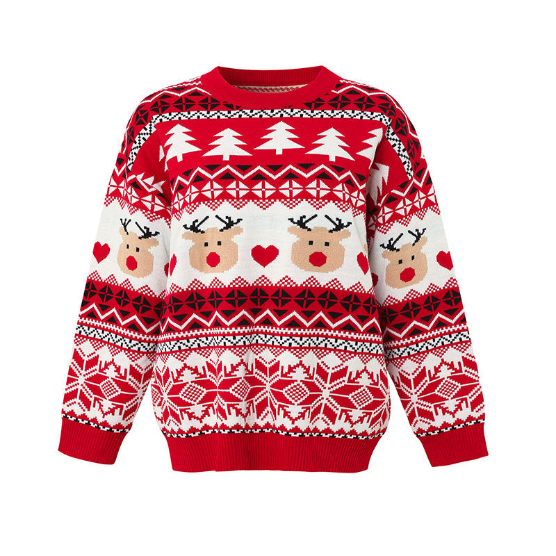 Red Reindeer - Heart Christmas Sweater