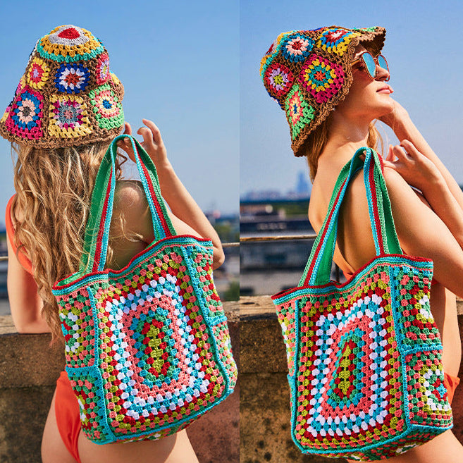 Cotton Crochet Beach Tote Bag