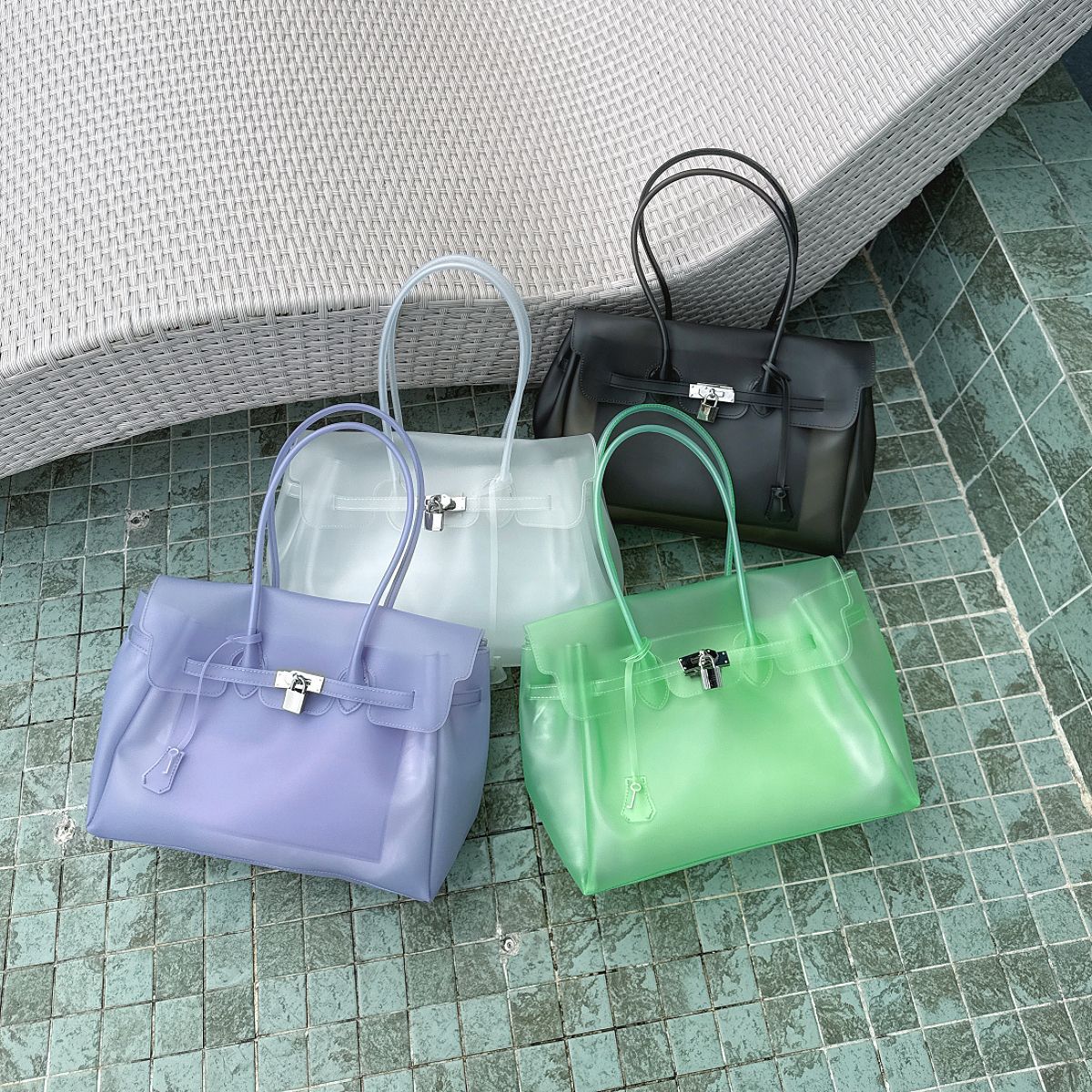 Candy Color Jelly Firkin Tote bag