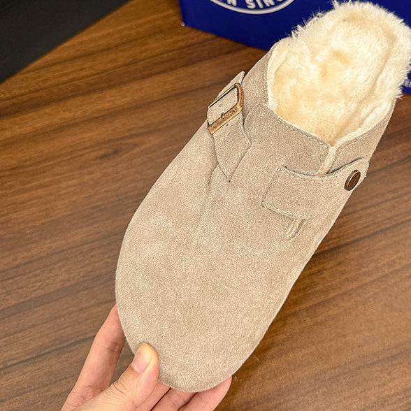 Boston Shearling Suede padded Leather Footbed Clogs