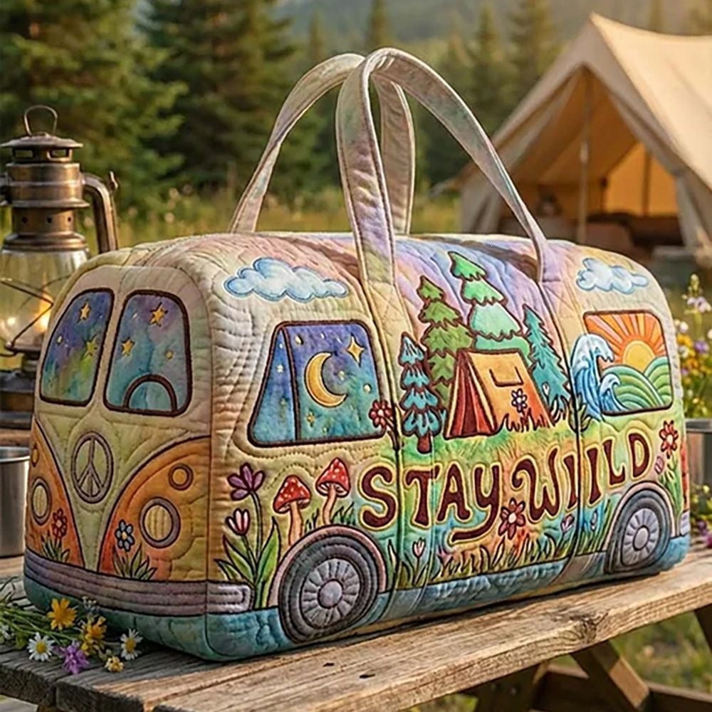 Hippie Van Quilted Duffle Bag
