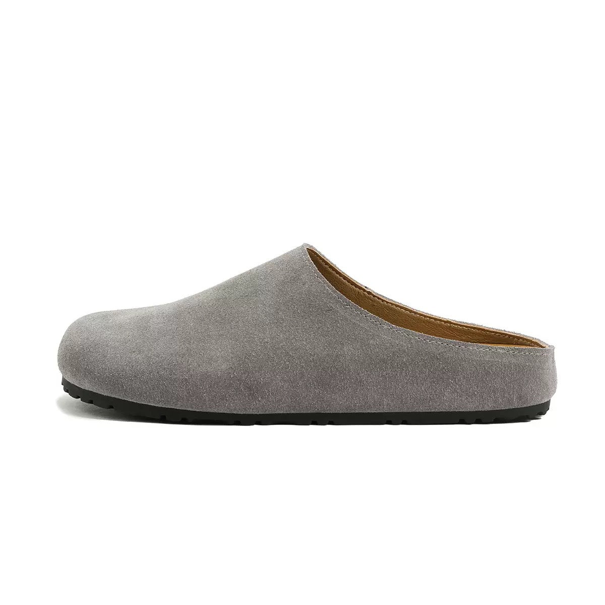 Suede Round Toe Slip Clogs