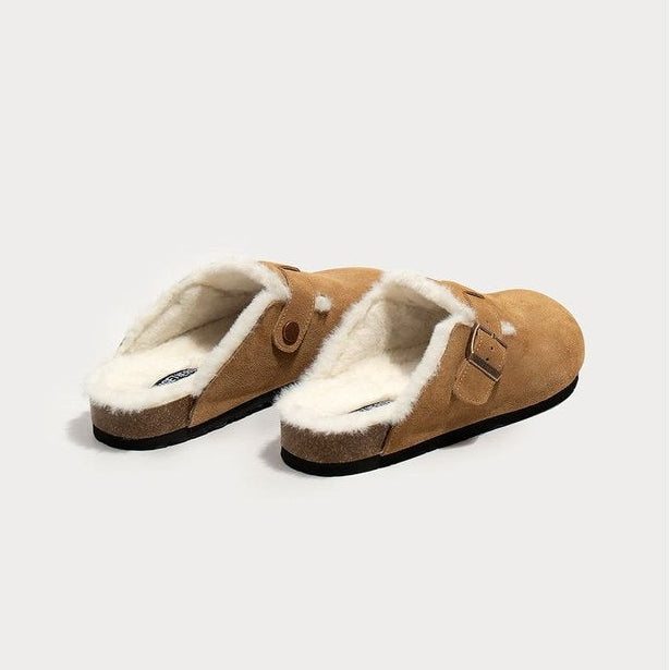 Boston Shearling Suede padded Leather Footbed Clogs
