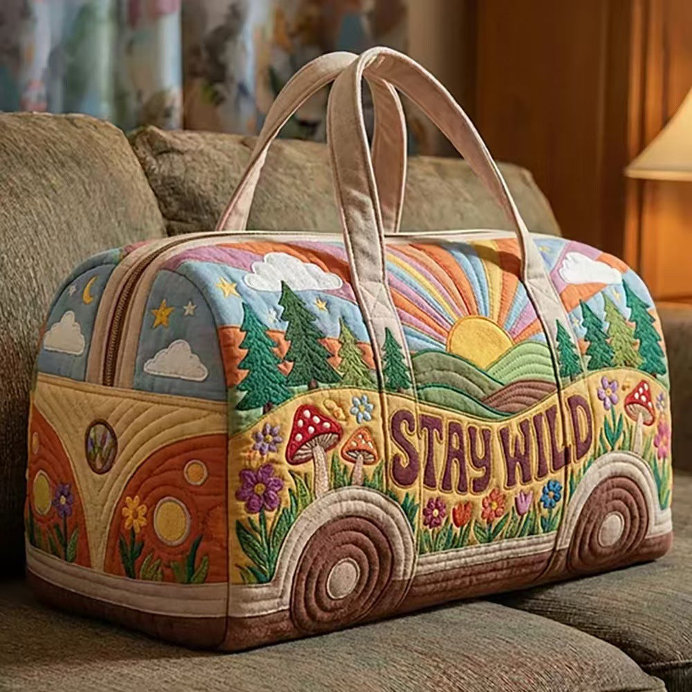 Hippie Van Quilted Duffle Bag