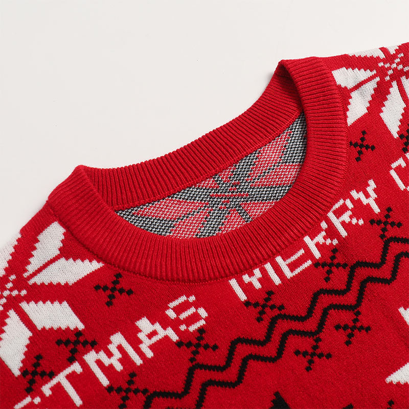 Red Snowflake - Letter Christmas Sweater