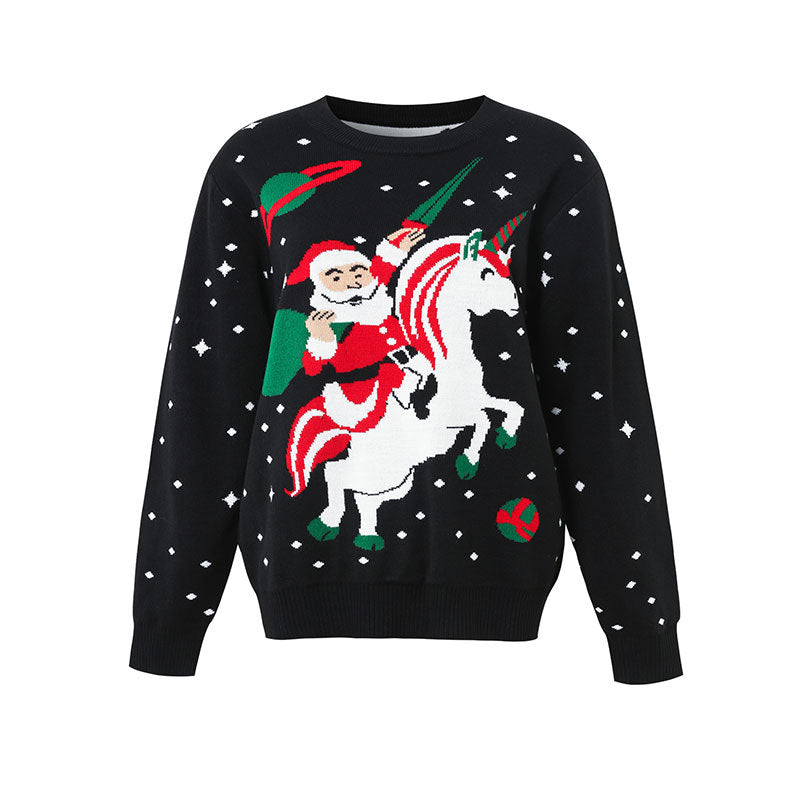 Santa on Unicorn Fun Christmas Sweater