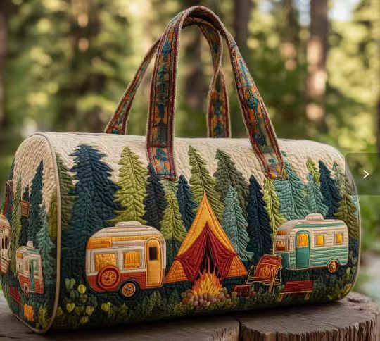 Hippie Van Quilted Duffle Bag