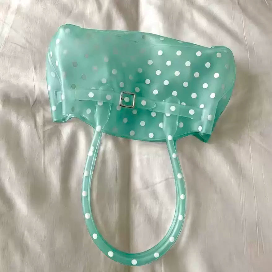 Green White Polka Dot Horizontal Candy Color Jelly firkin bag