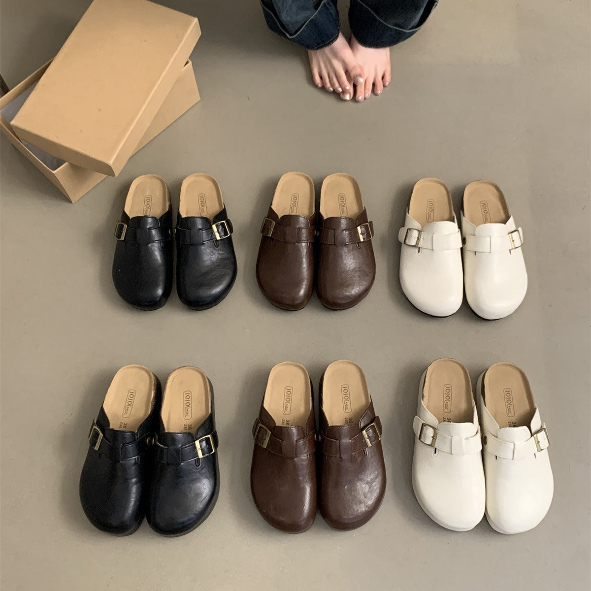 Boston Oiled Leather Footbed Clogs