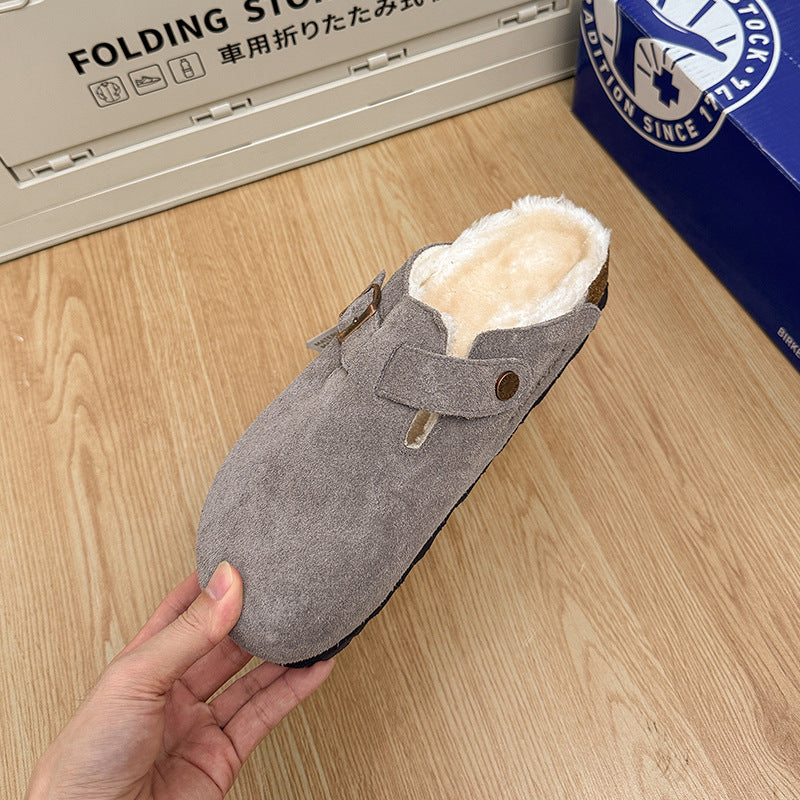 Boston Shearling Suede padded Leather Footbed Clogs