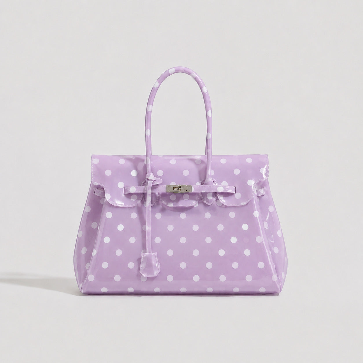 Purple White Polka Dot TPU Jelly Tote Bag jellyfirkin bag