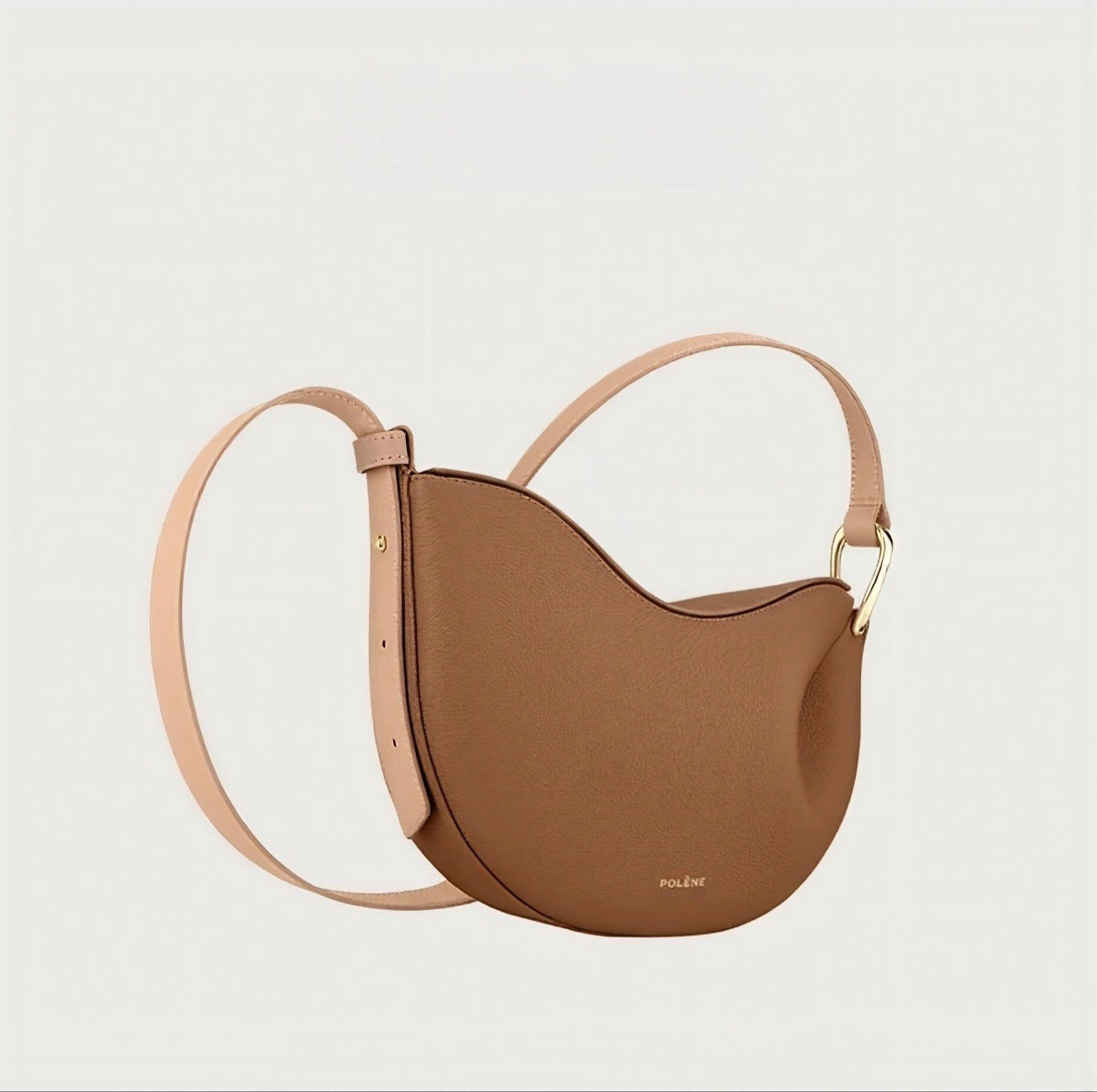 Pebbled Leather Crescent Crossbody Bag Polene Koala Sling Bag