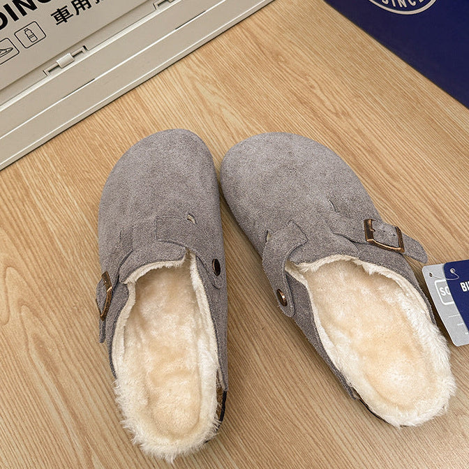 Boston Shearling Suede padded Leather Footbed Clogs