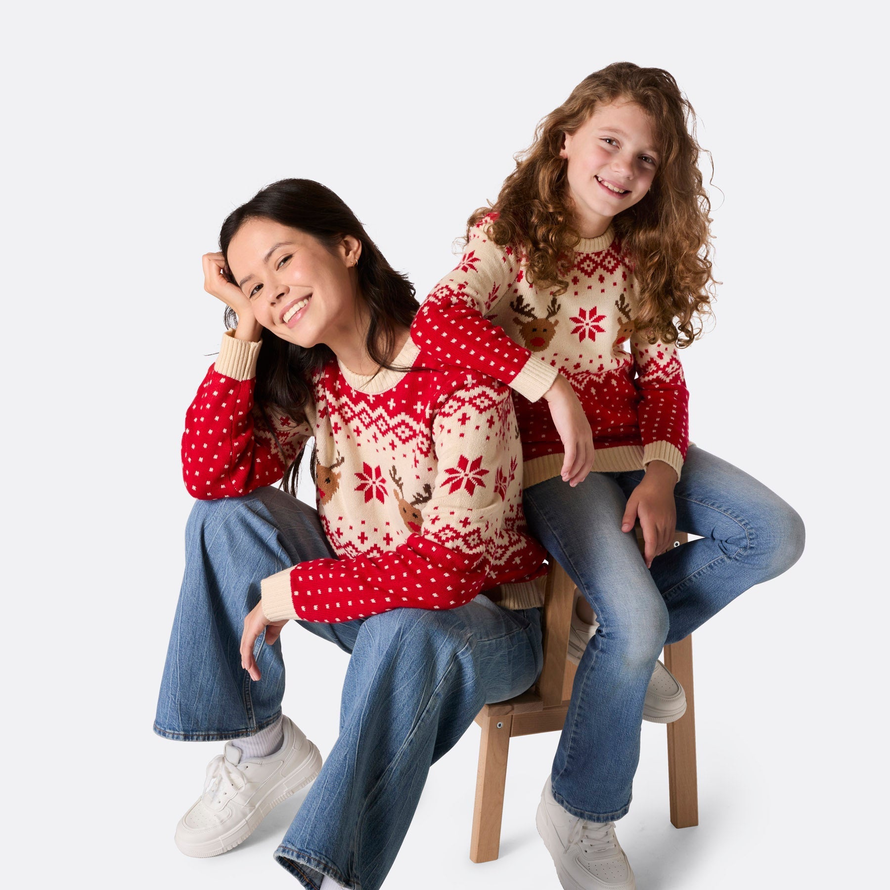 Festive Reindeer Red Christmas Sweater