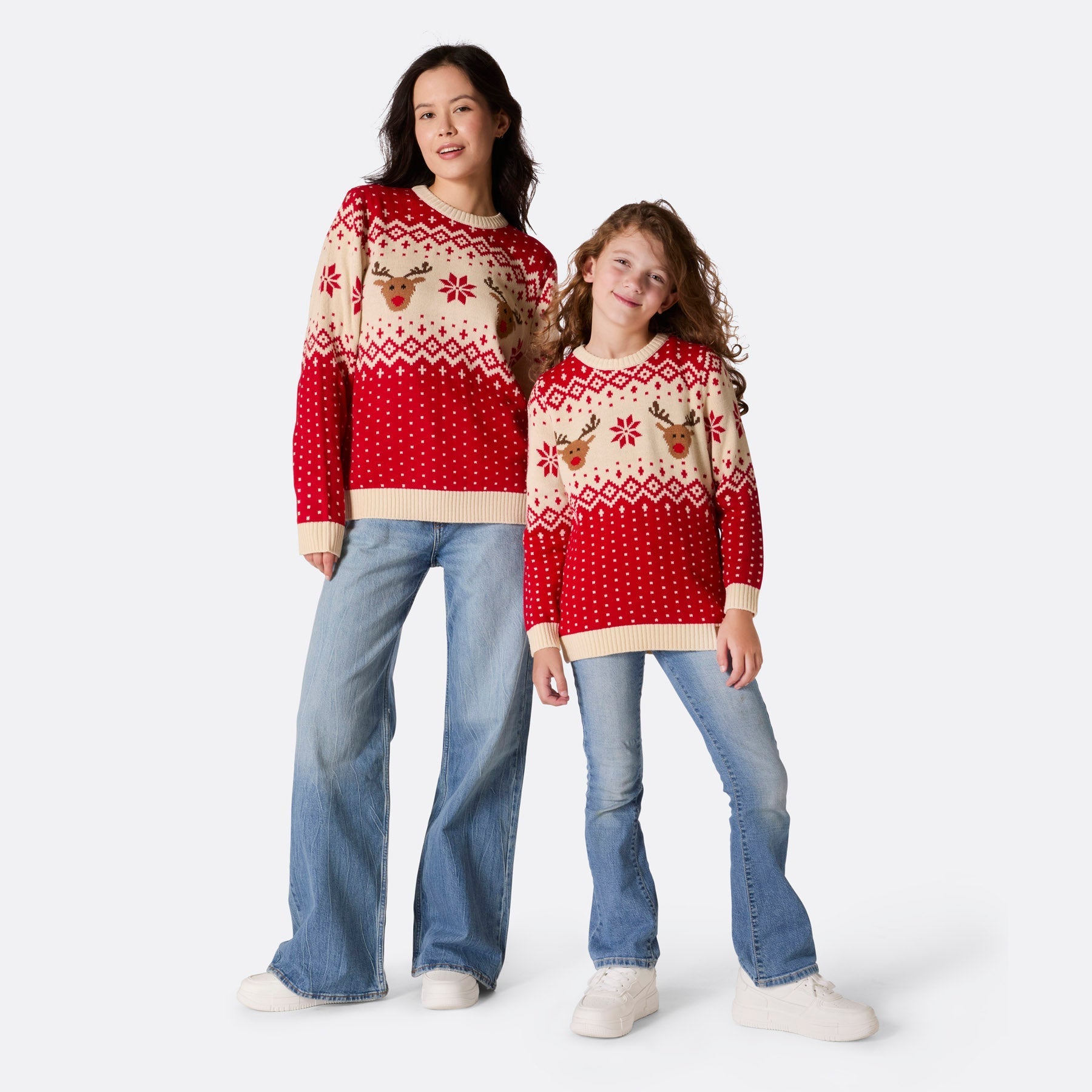 Festive Reindeer Red Christmas Sweater