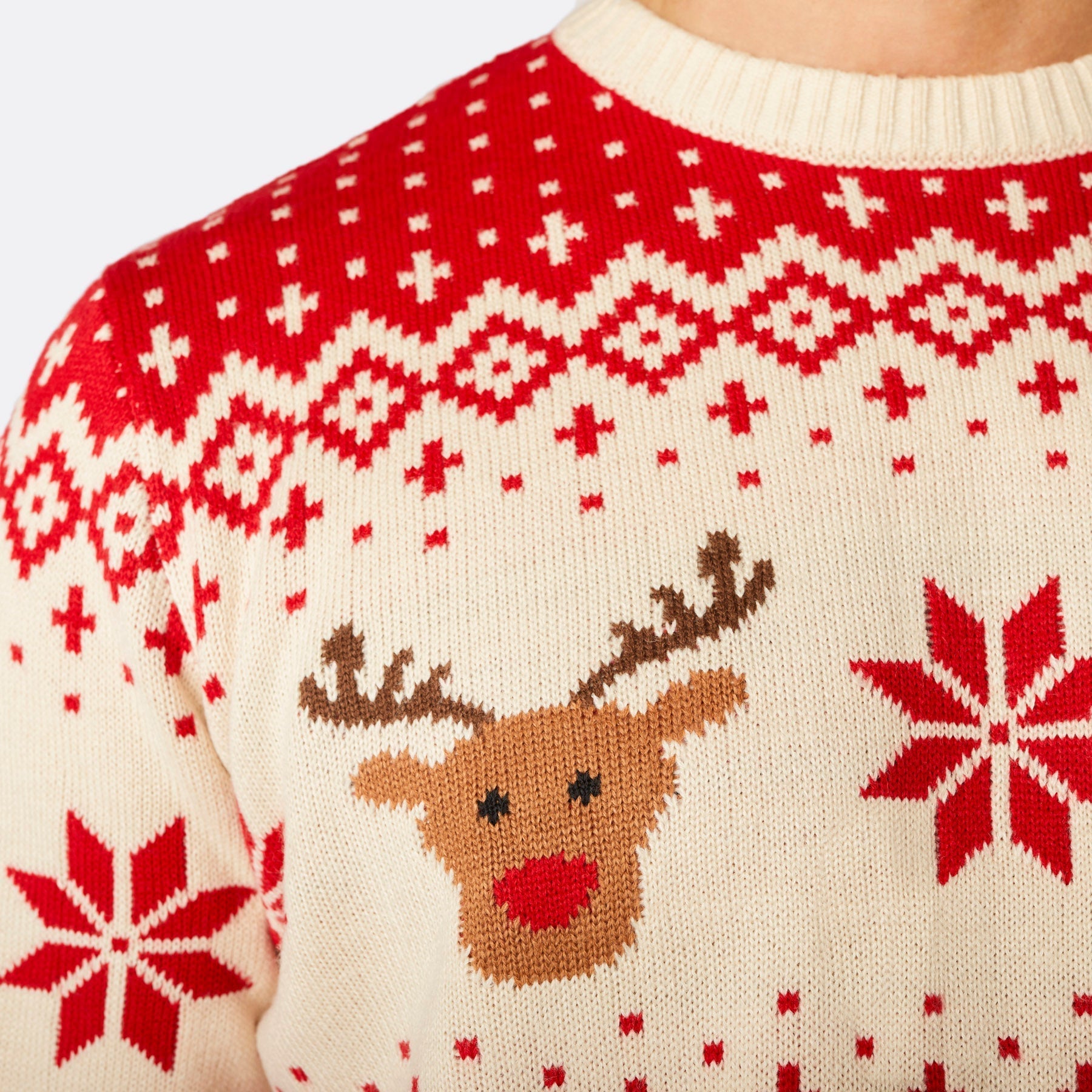 Festive Reindeer Red Christmas Sweater