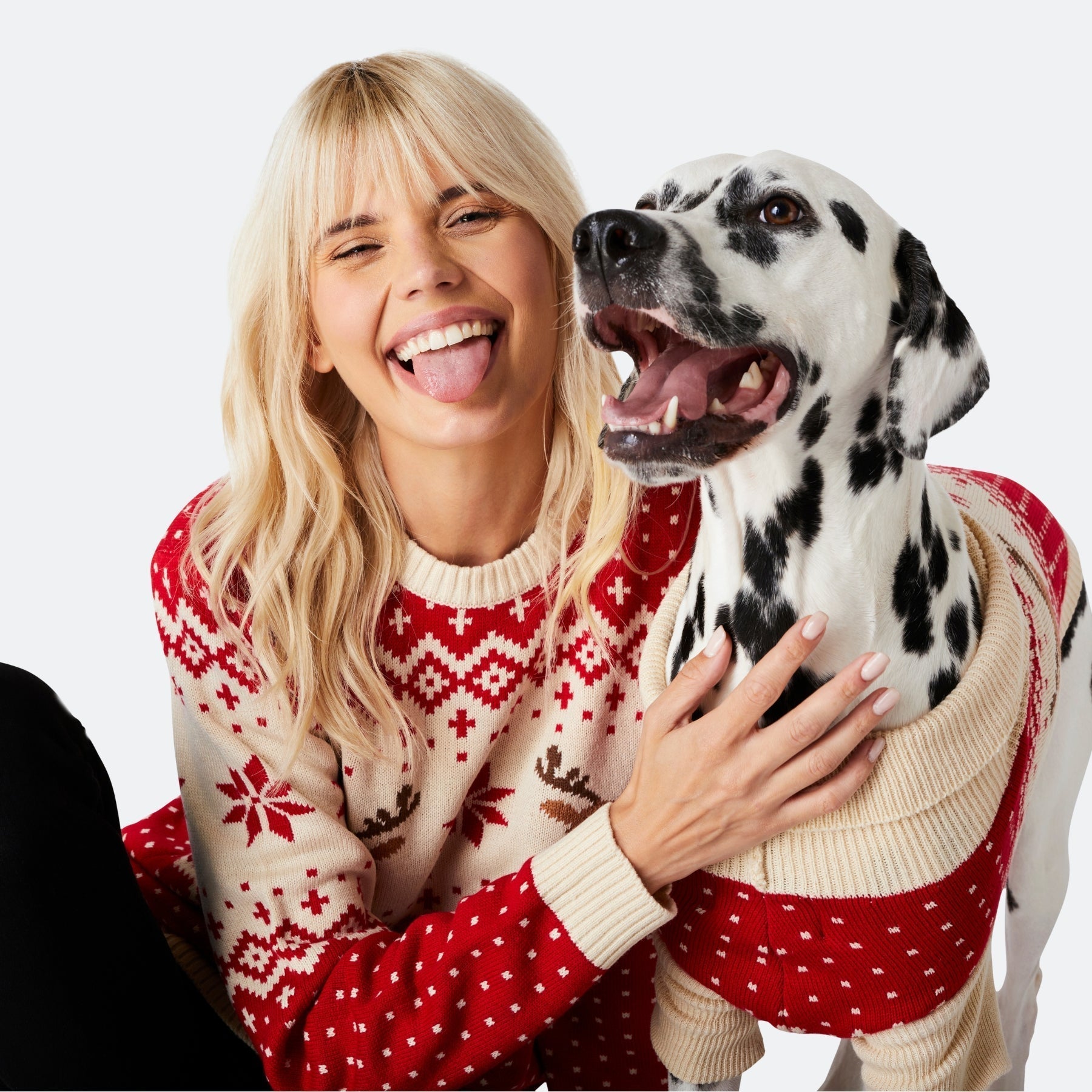 Festive Reindeer Red Christmas Sweater