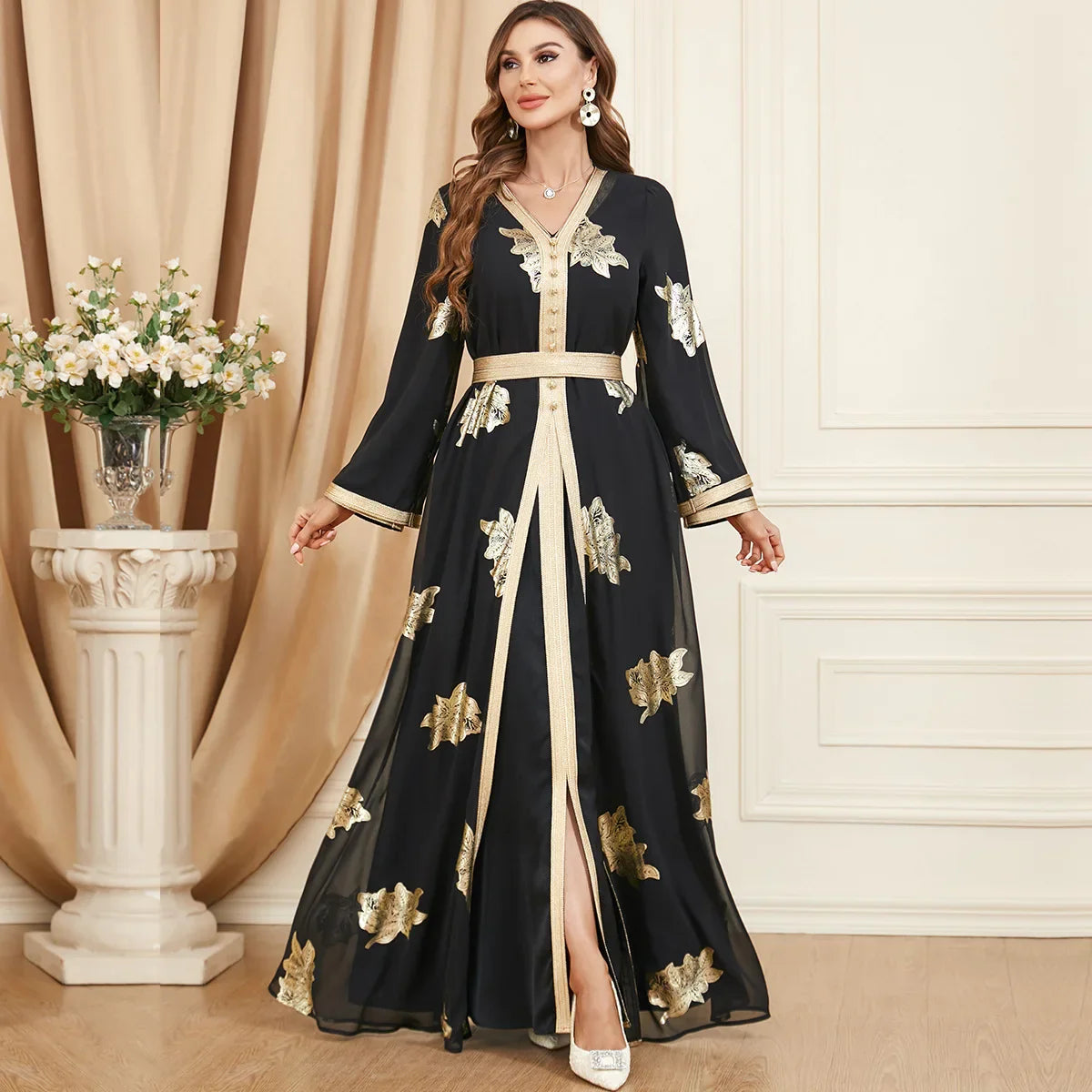 Embroidered Gown Muslim Arabic Dress kaftan dress for Women & Takchita