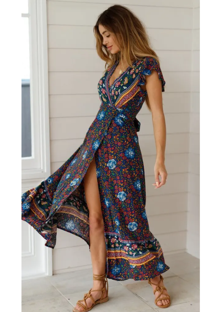 long black boho dress