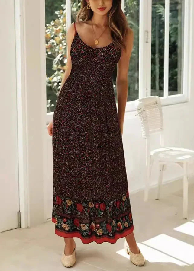 Black Floral Bohemian Chic Boho dress