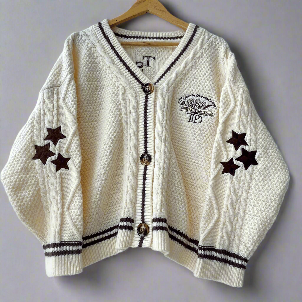 Tortured Poets Department Beige Cardigan - All's Fair In Love And Poetry Cardigan