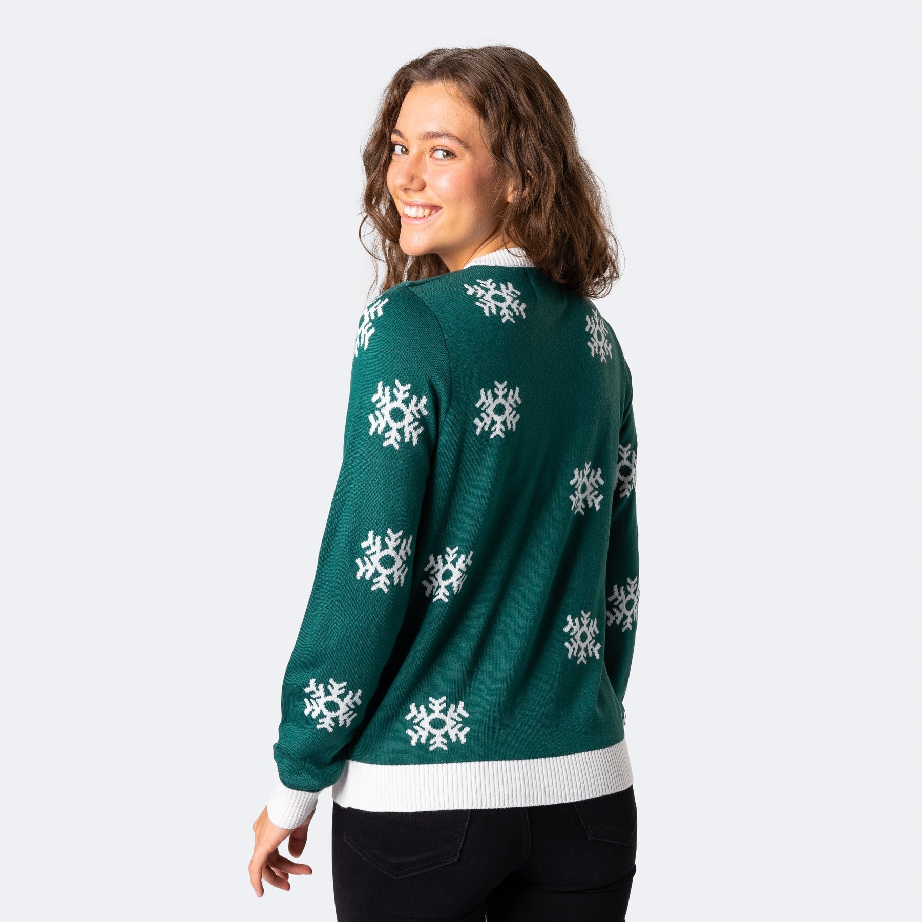 Reindeer Rudolf Green Christmas Sweater