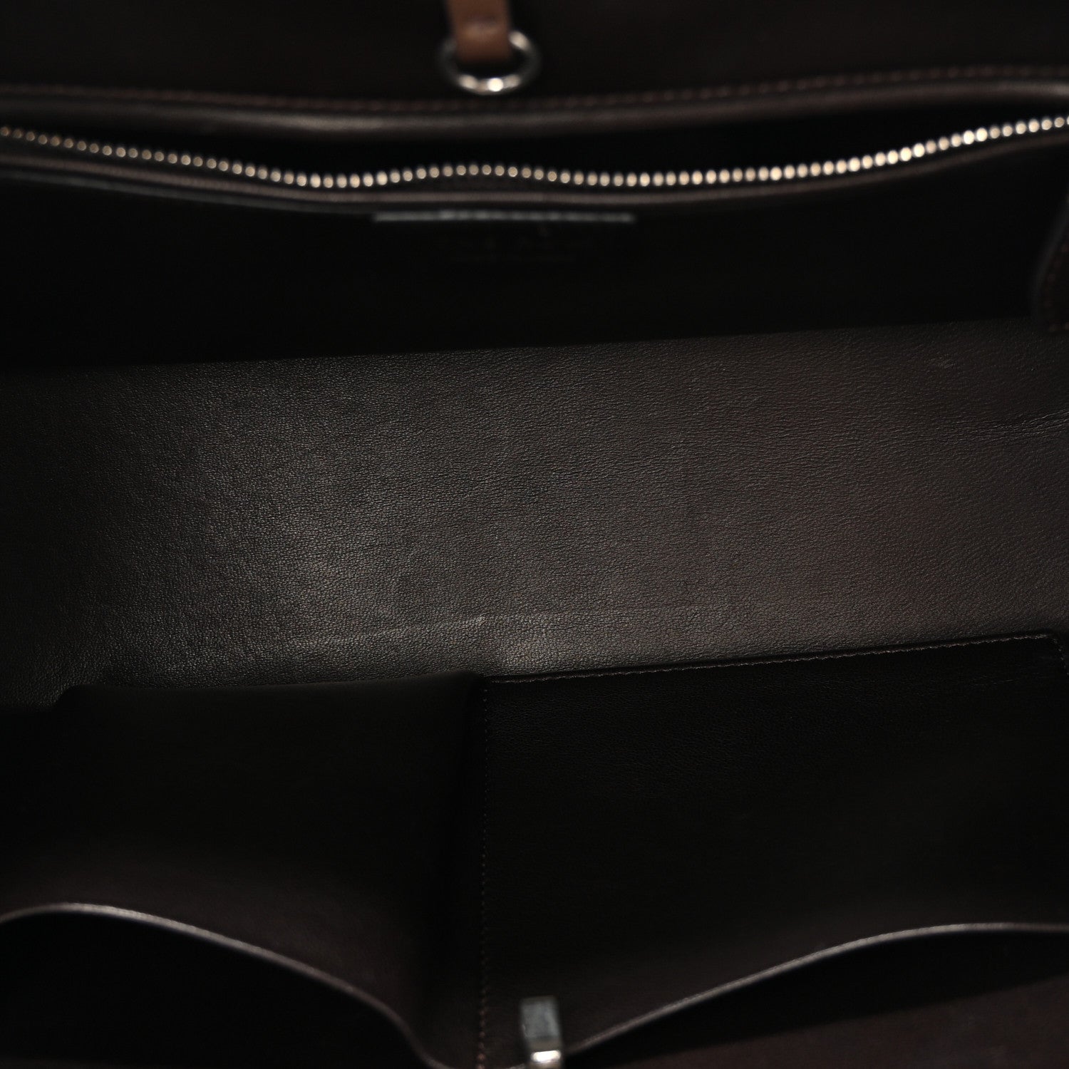 Polished Saddle Calfskin Alger Leather Shoulder Bag Deep Brown