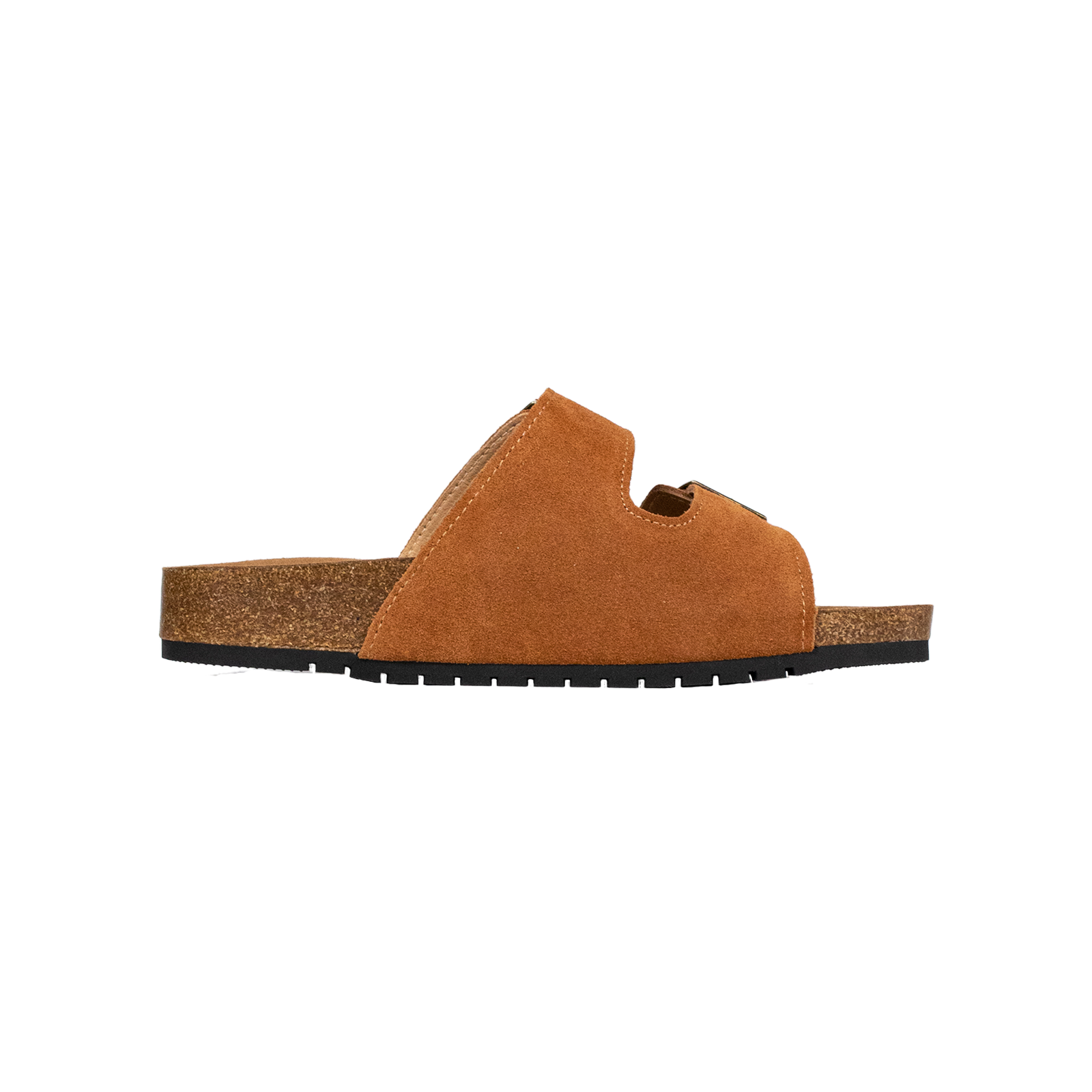 Open Toe Suede Dual Buckle Sandals