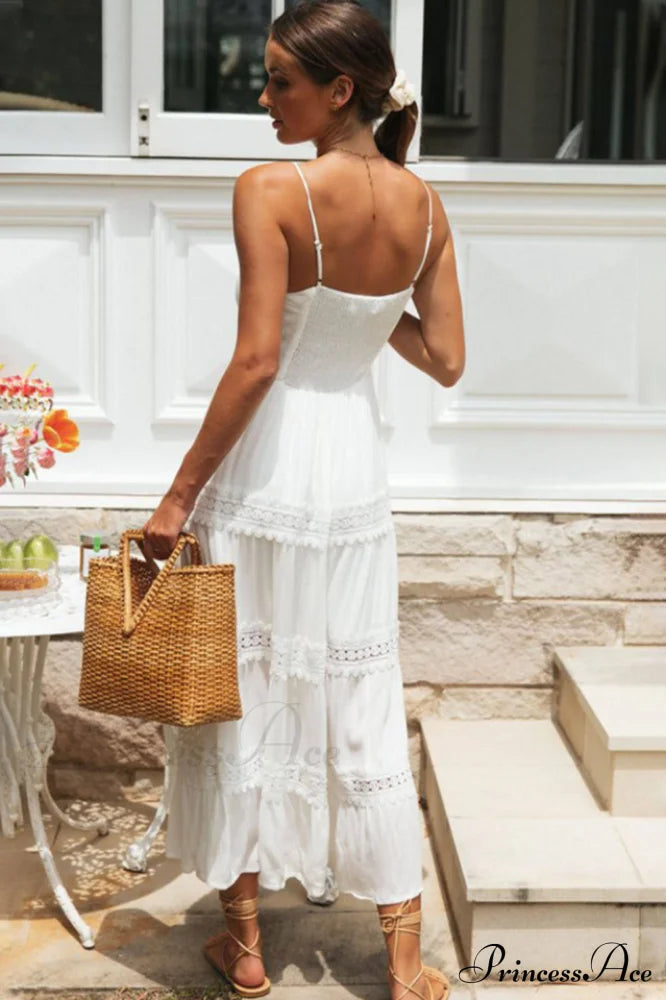 Sling Lace Charming Panel Maxi Boho Dress