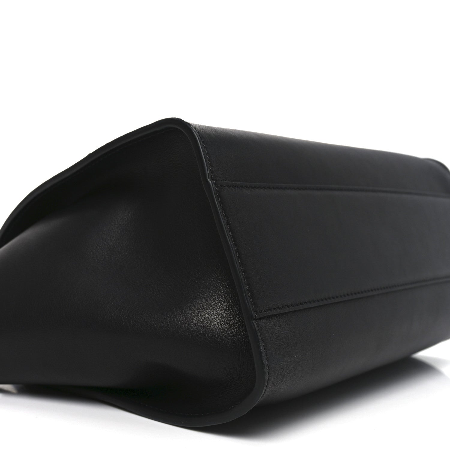 Polished Saddle Calfskin Marlo 12 Tote Bag Black
