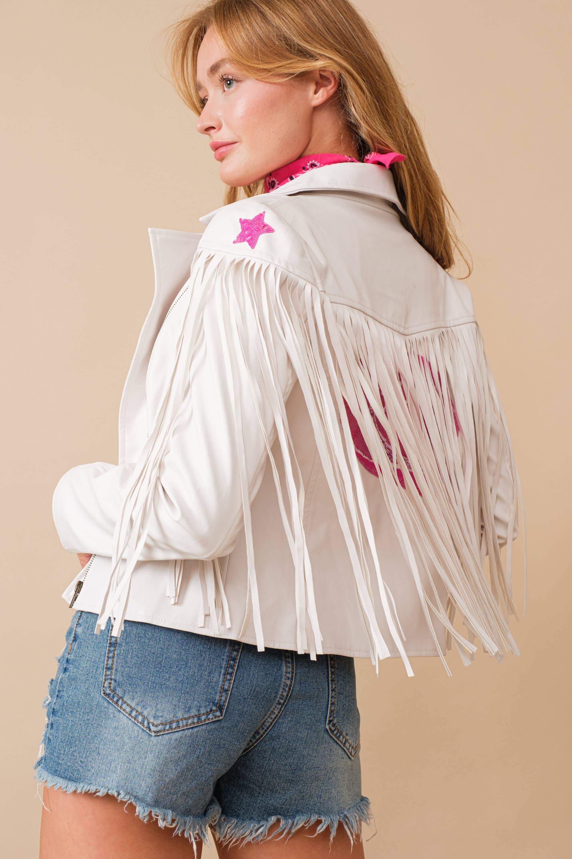western Rebel Fringe Leather Jacket Nashville Outfit