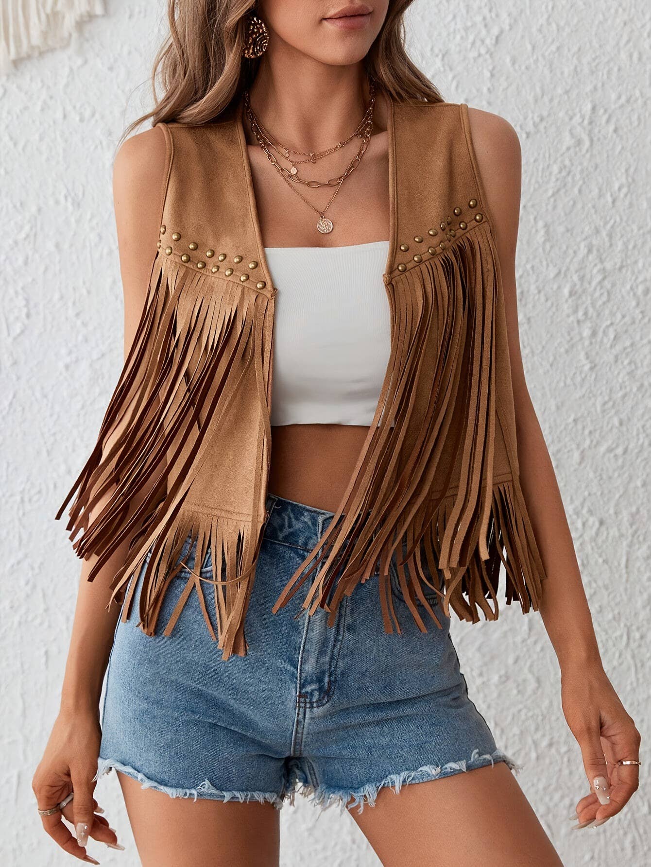 Canyon Breeze Suede Fringe Western Vest