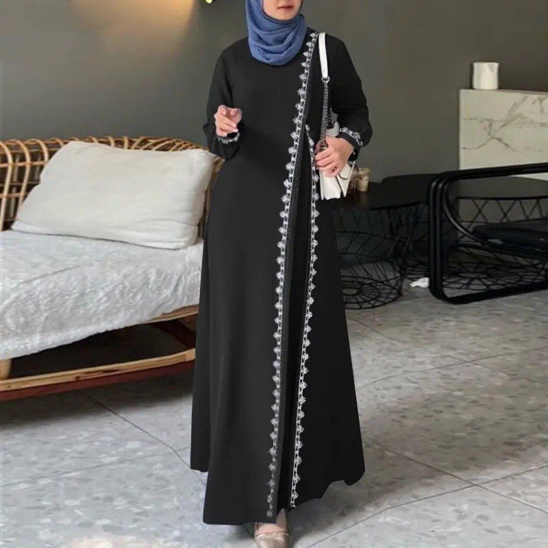 Casual Abaya With Lace Detailing dress kaftan dress modest dress